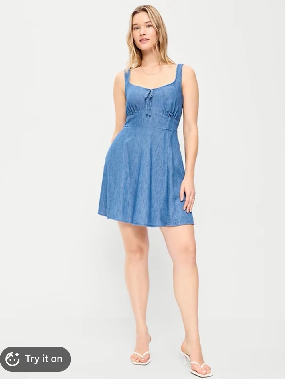 Old Navy Light Blue Denim Fit and Flare dress